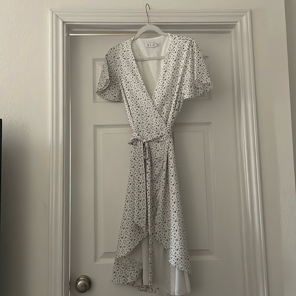 Polka dot wrap dress